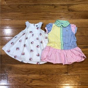 2 Baby Girl Dresses, Ralph Lauren (Size 9M), Janie and Jack (Size 3-6M)